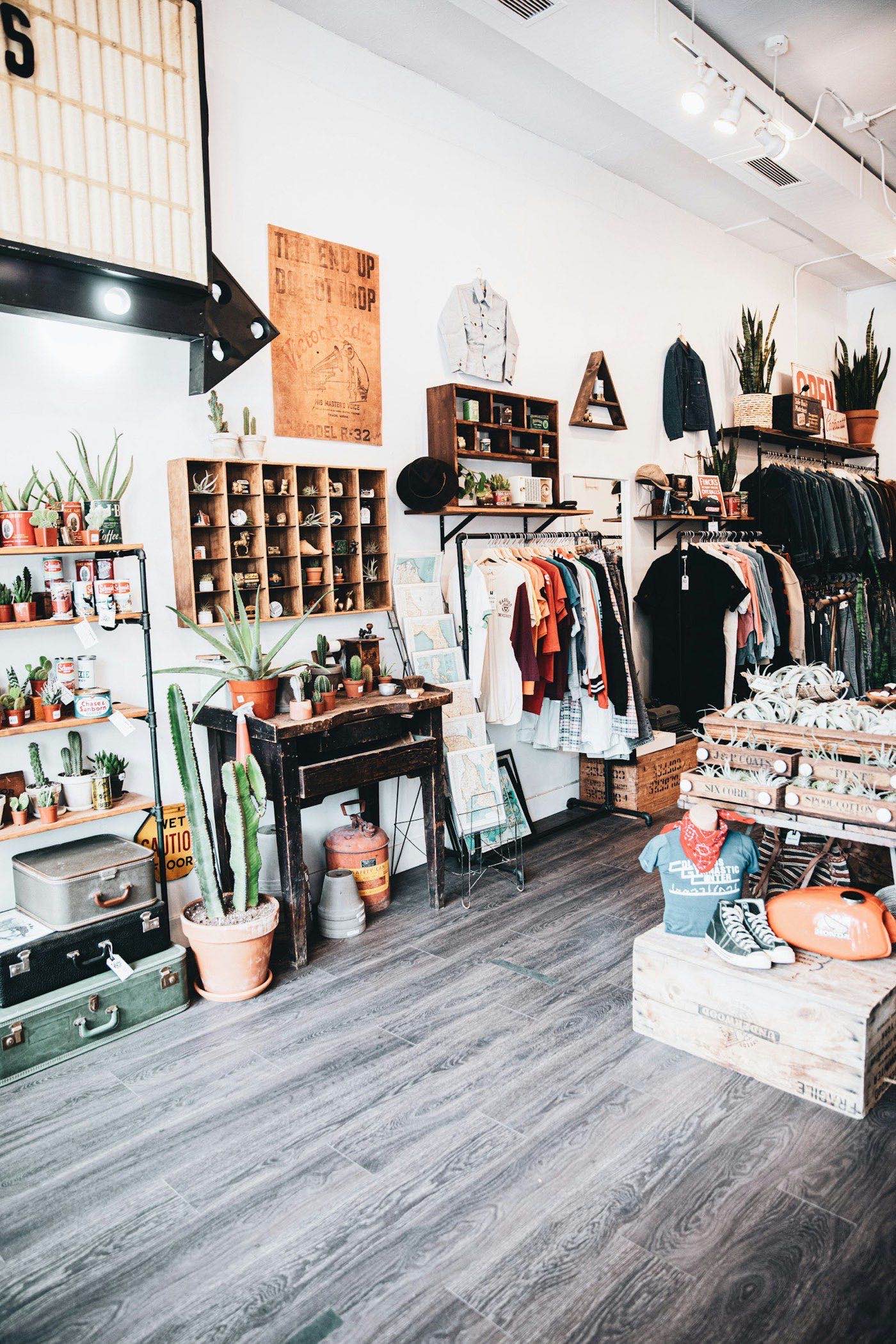 Interior of a specialty boutique with curated merchandise displays