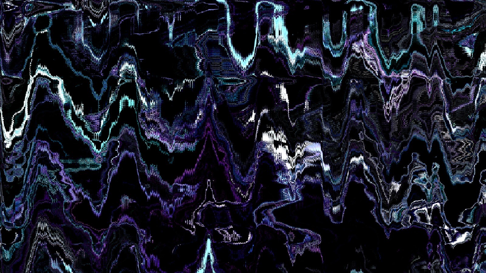 Abstract dark background of wavy blue and purple lines resembling a sound waveform