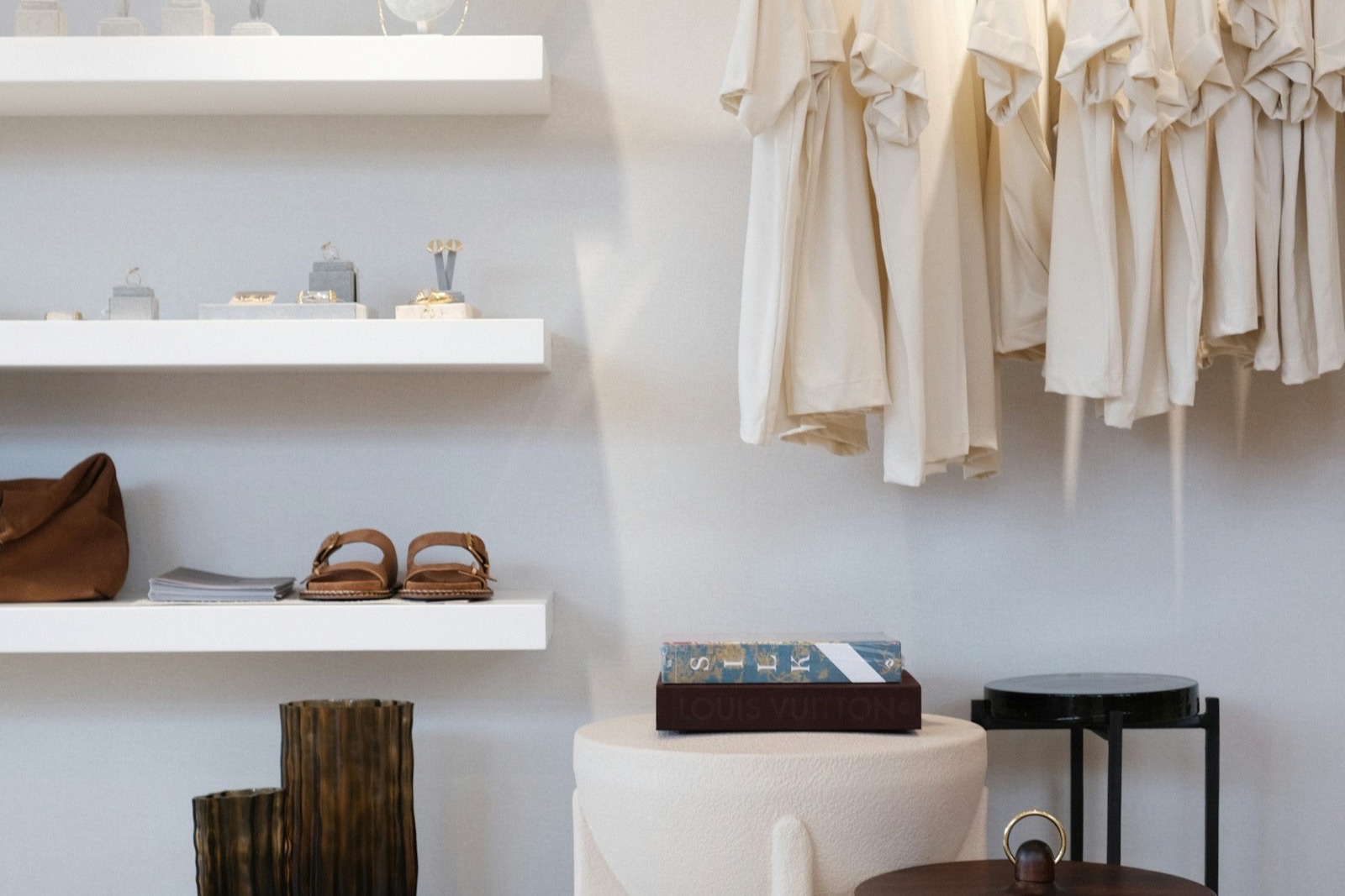 Customer browsing unhurried in a well-designed retail store