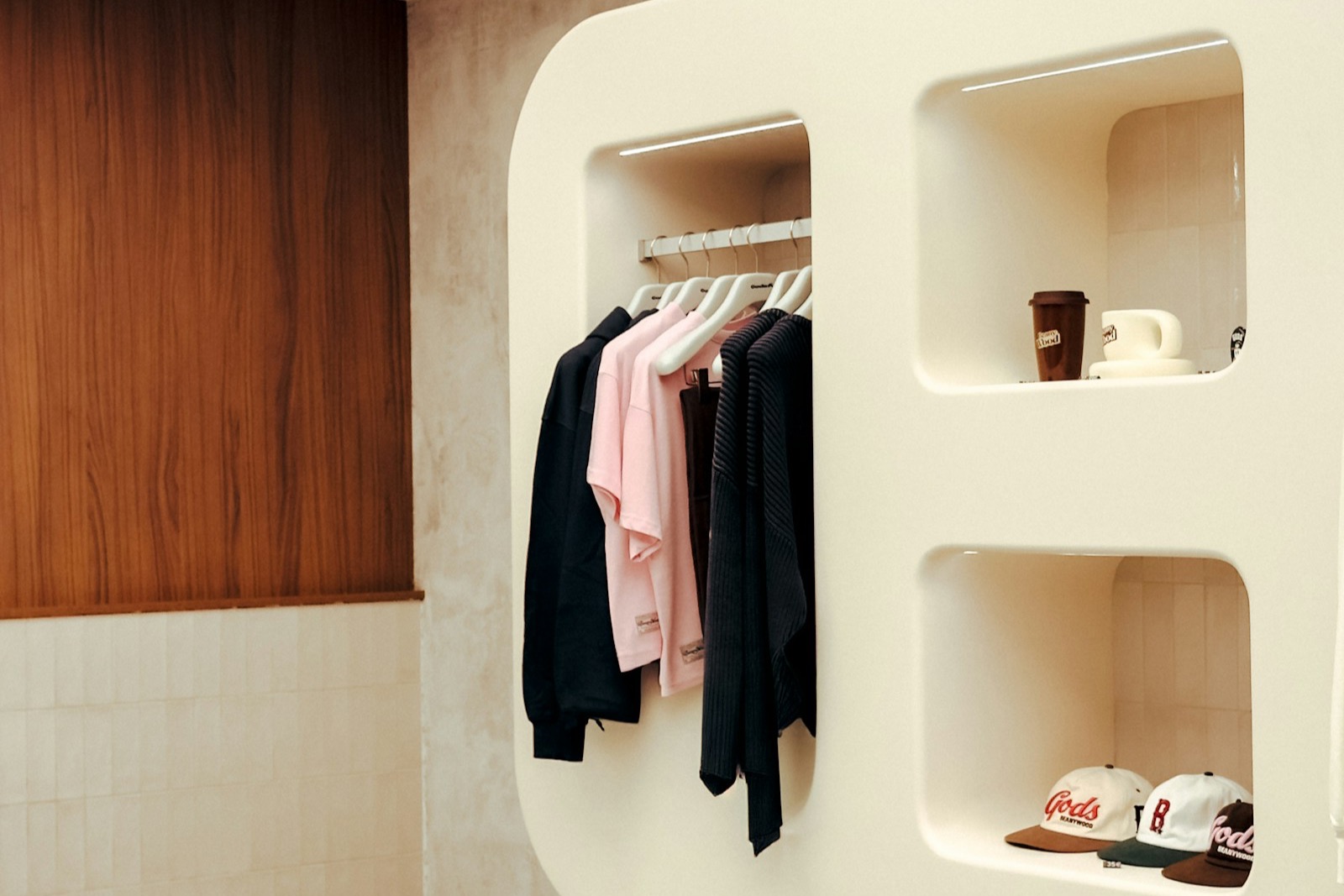 Retail display featuring curated impulse-buy products near the checkout